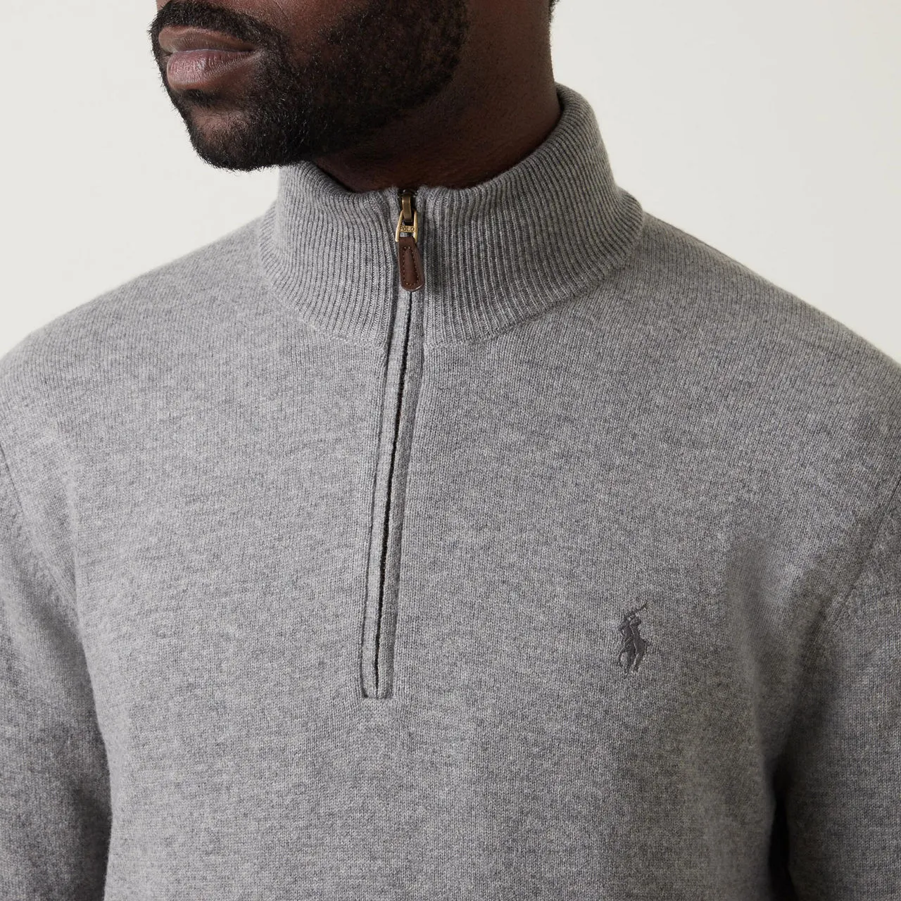 POLO RALPH LAUREN Polo Logo Half-Zip Sweater - Grey