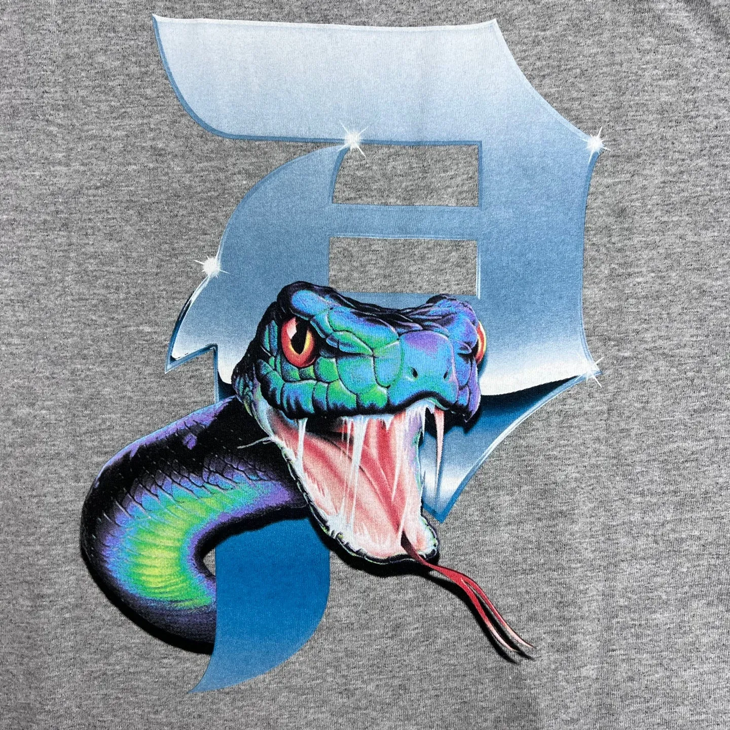 Primitive Snake Dirty P Logo Print T-Shirt - Heather Grey