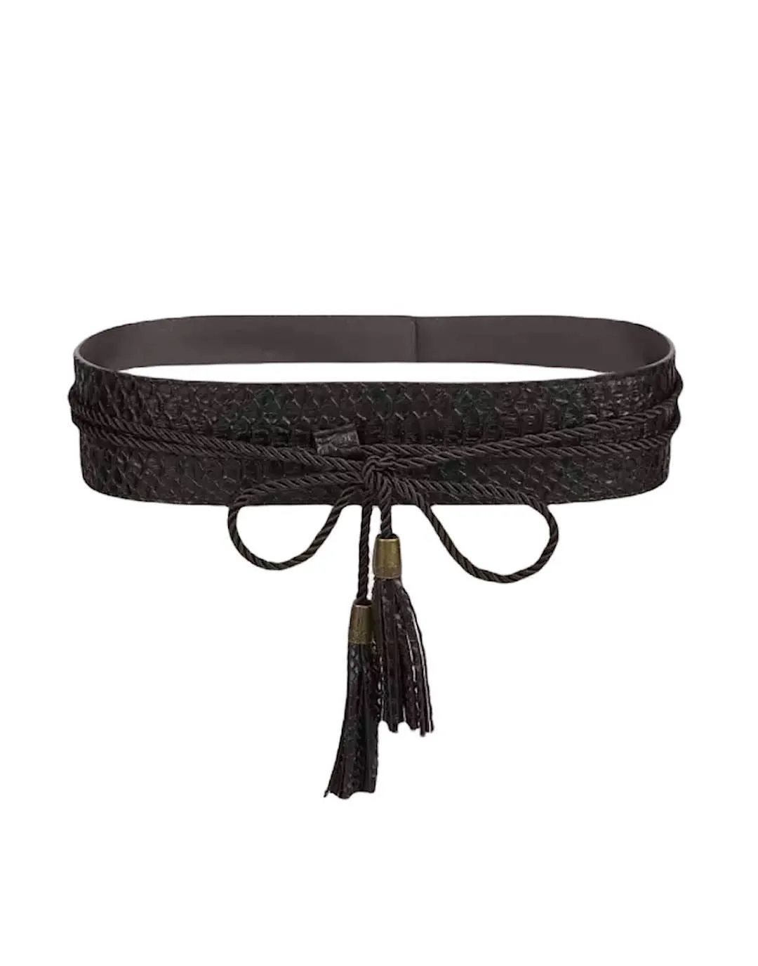 PU Snake Pattern Rope Laced Belt