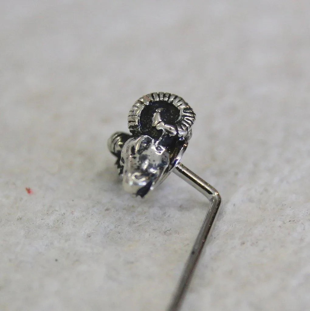 Ram Ascot Stickpin Stick Pin Lapel Sterling Pin