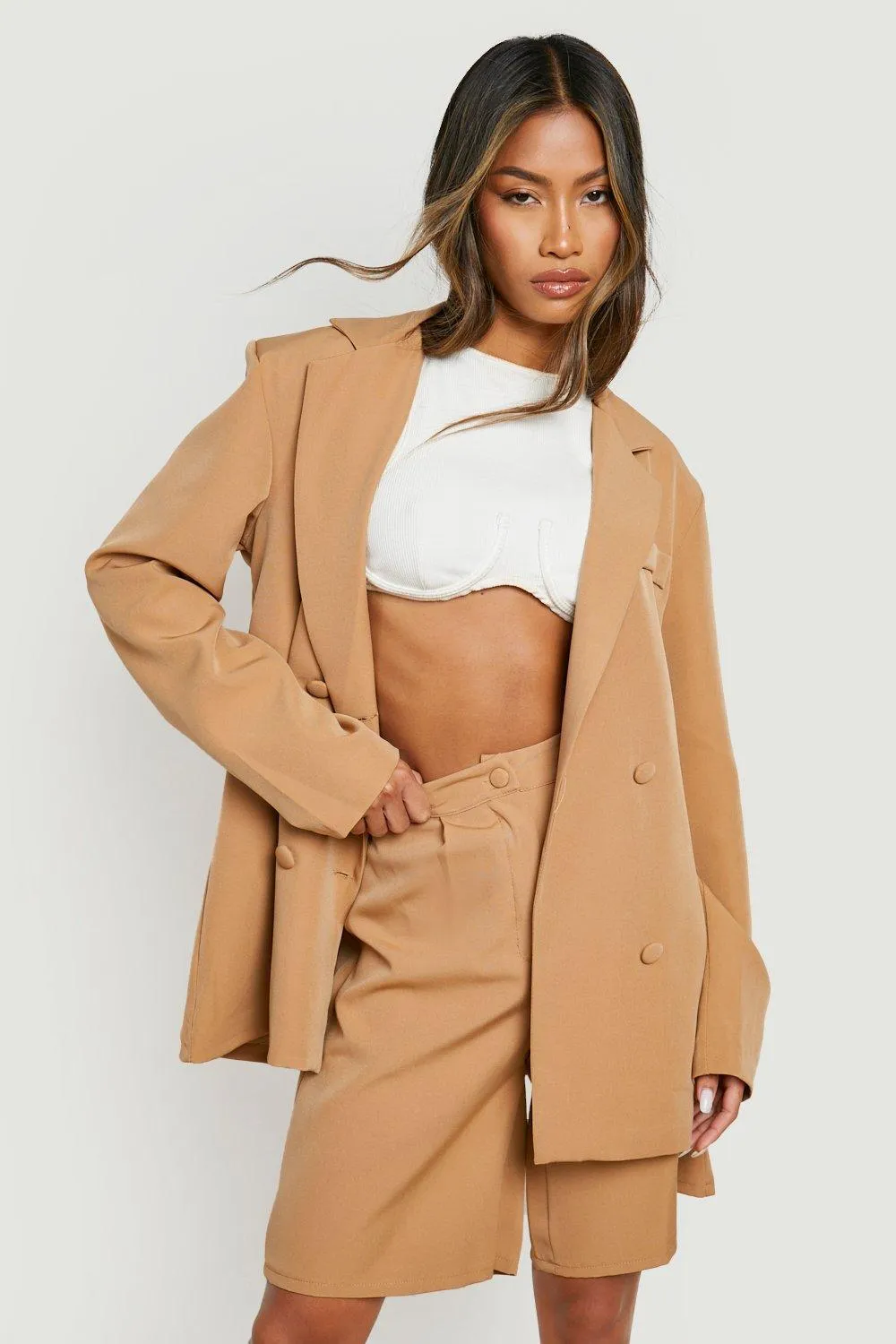 Relaxed Fit Double Breasted Blazer