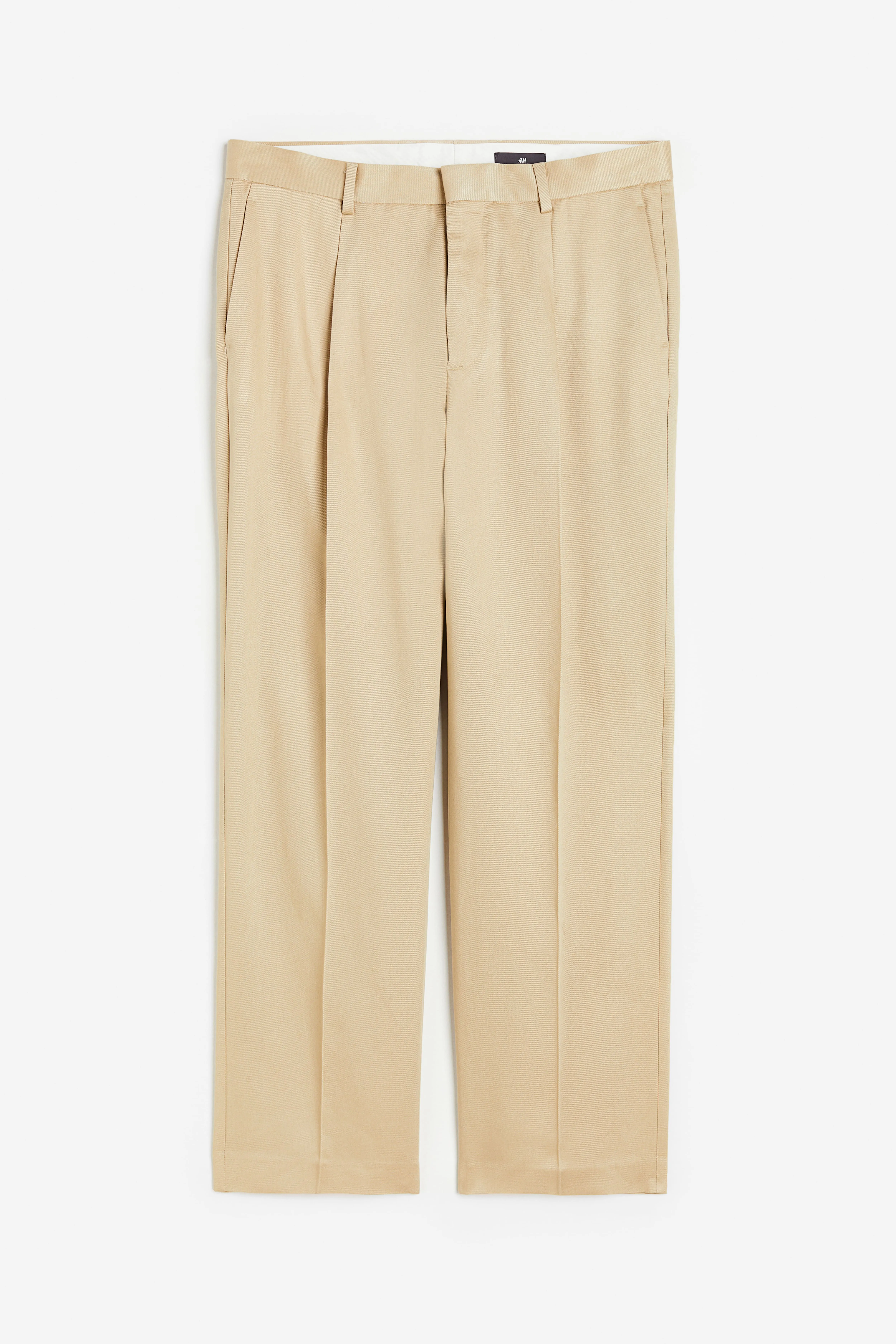 Relaxed Fit Lyocell suit trousers - Regular waist - Long - Beige - Men | H&M GB