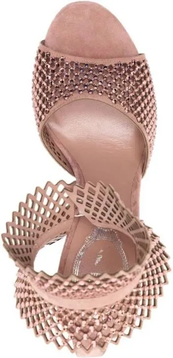 René Caovilla 110mm crystal-embellished sandals Pink