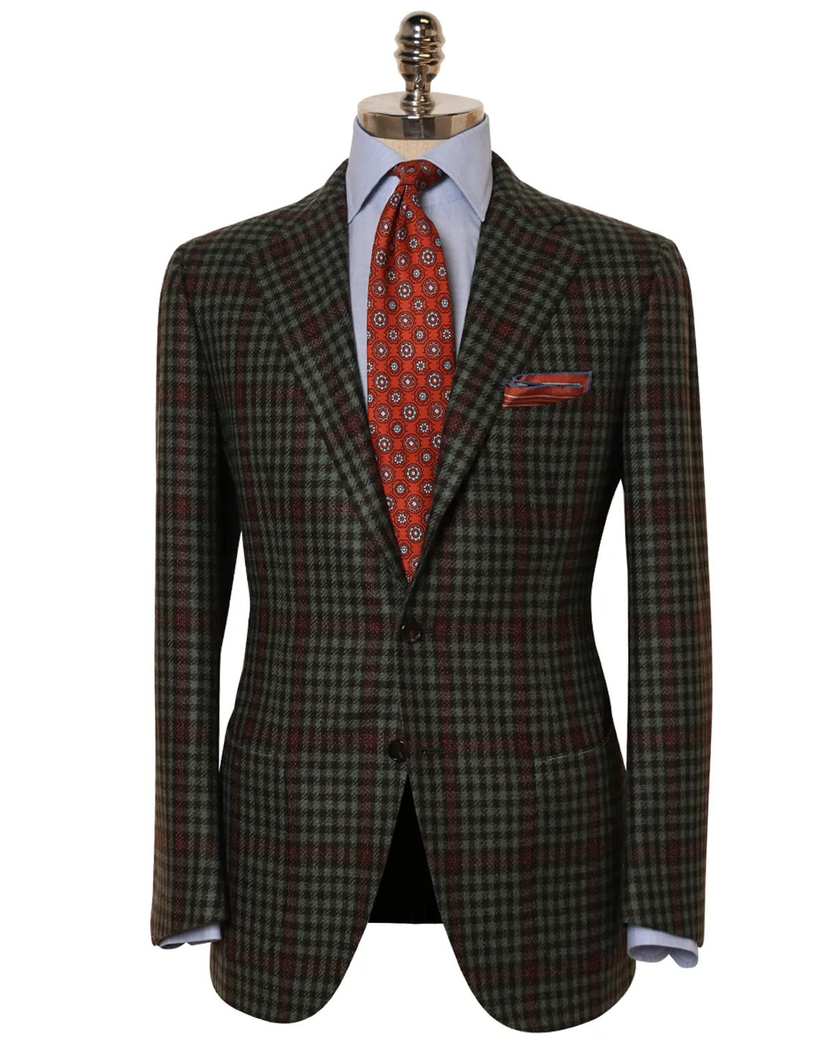 Sage and Brown Check Cashmere Sportcoat