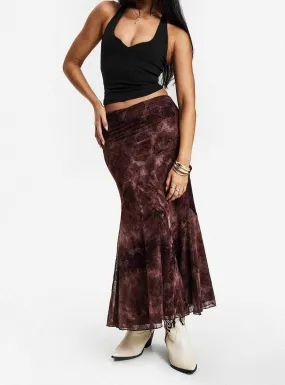 Sanderi Maxi Skirt Brown Multi