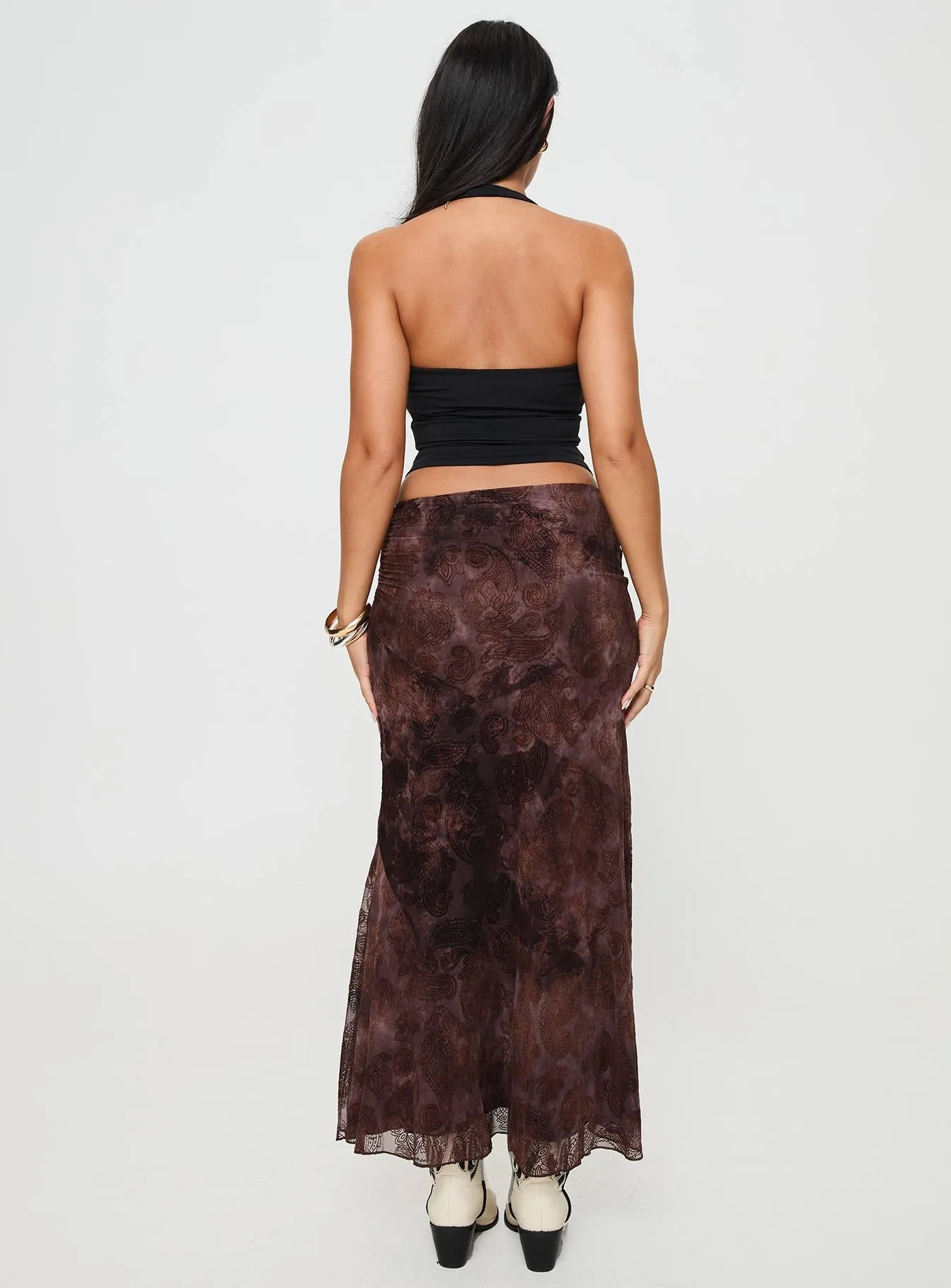 Sanderi Maxi Skirt Brown Multi