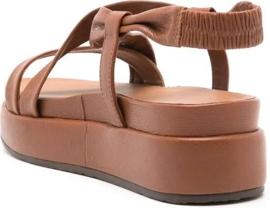 Sarah Chofakian Vionned leather platform sandals Brown