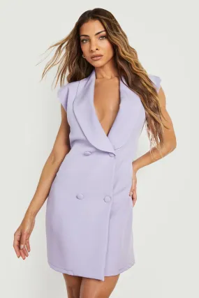 Shoulder Pad Tailored Blazer Dress