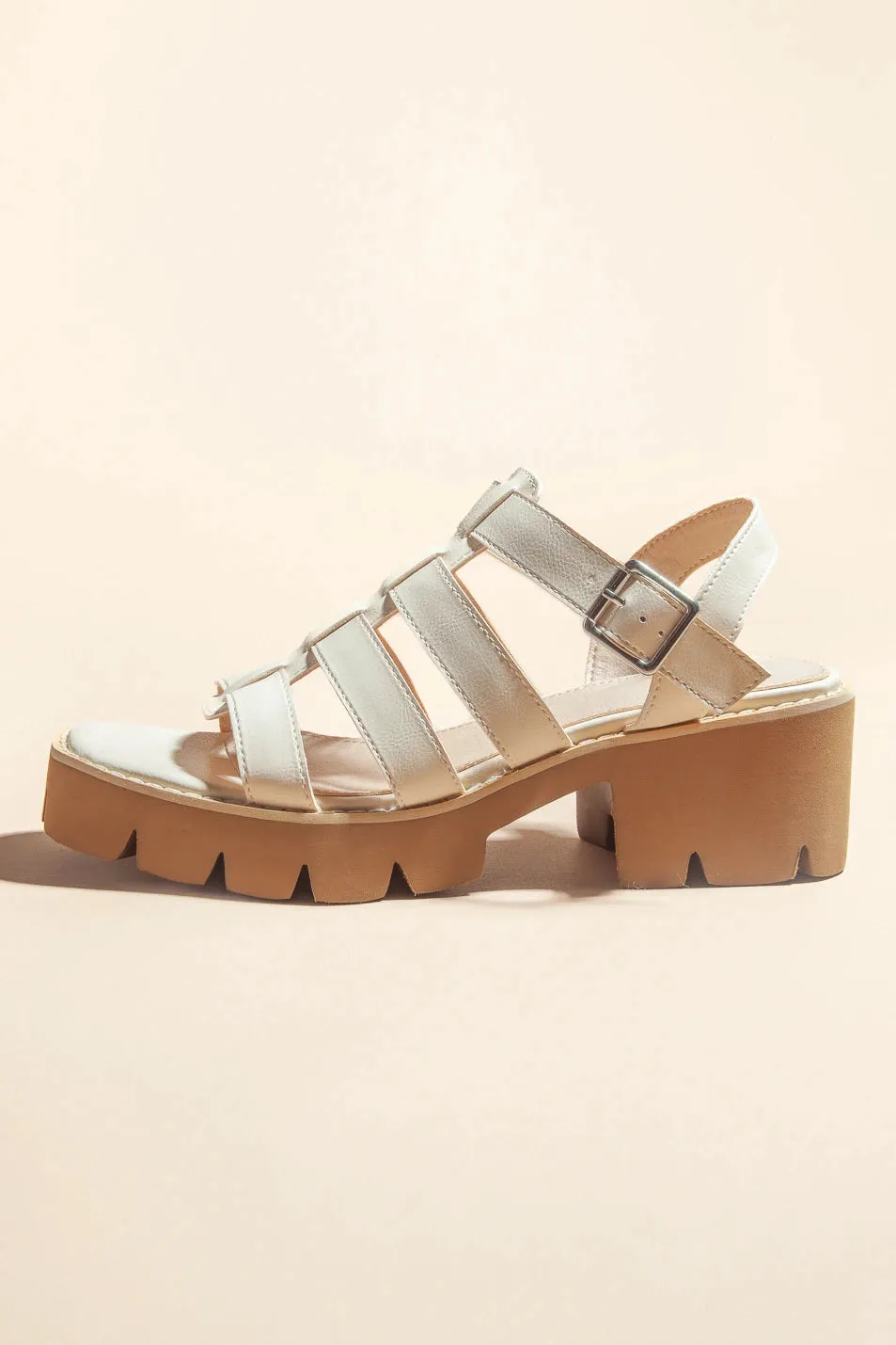 Summer Platform Sandals in Beige - FINAL SALE