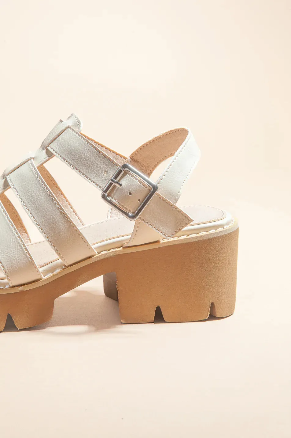 Summer Platform Sandals in Beige - FINAL SALE