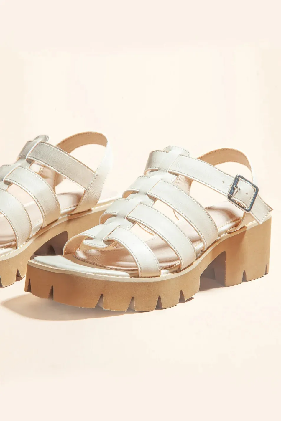 Summer Platform Sandals in Beige - FINAL SALE