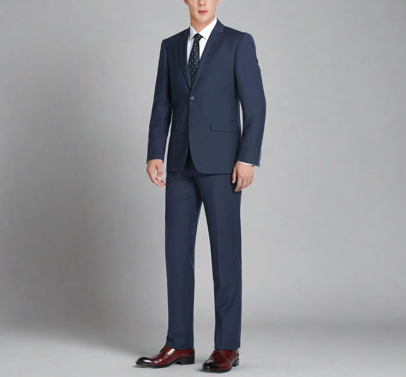 Super 140s Wool 2-Button CLASSIC FIT Suit in Navy (Short, Regular, and Long Available) by Renoir