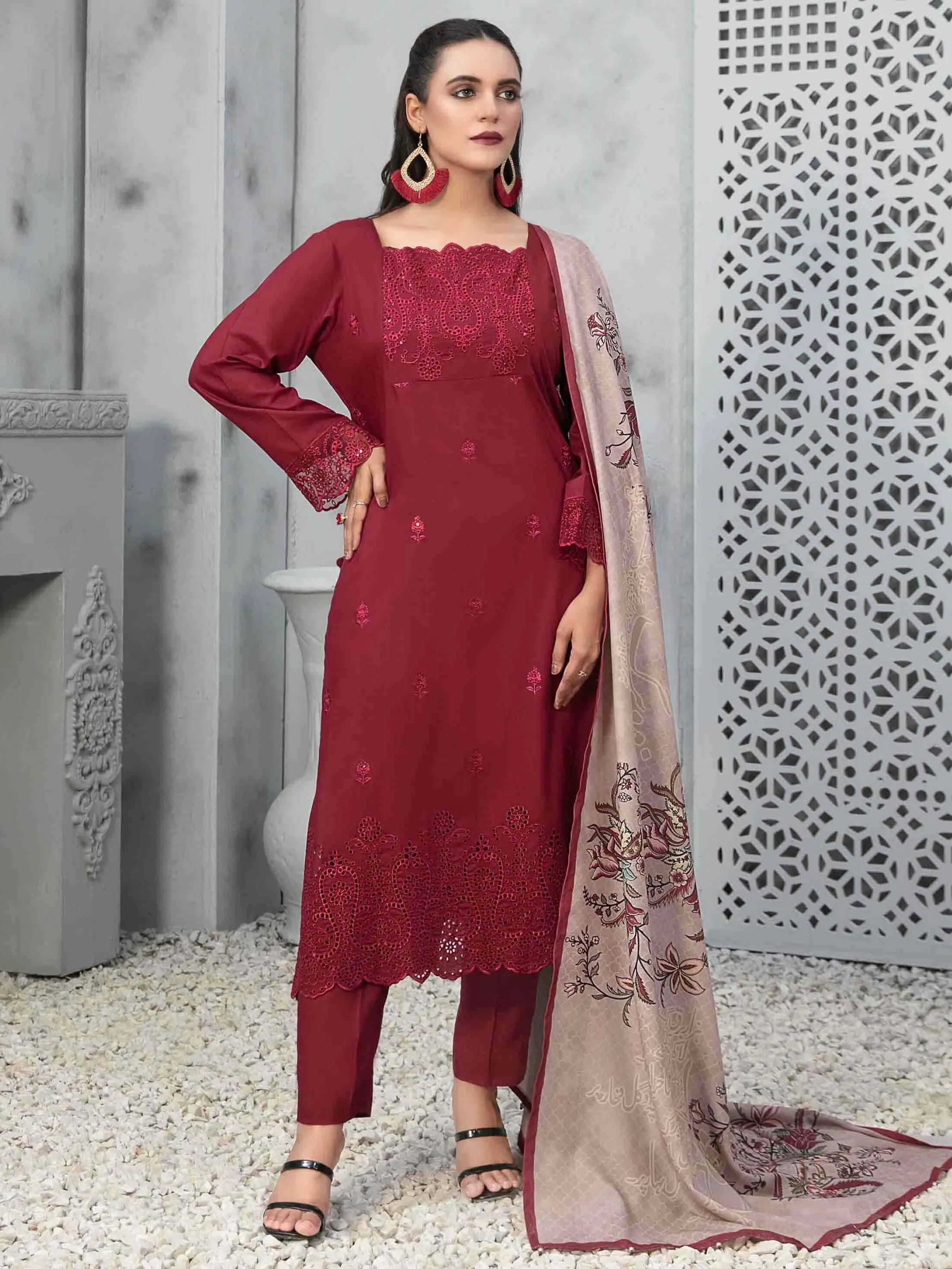 Tawakkal Fabrics Dastaan Unstitched Embroidered Staple 3Pc Suit D-9848