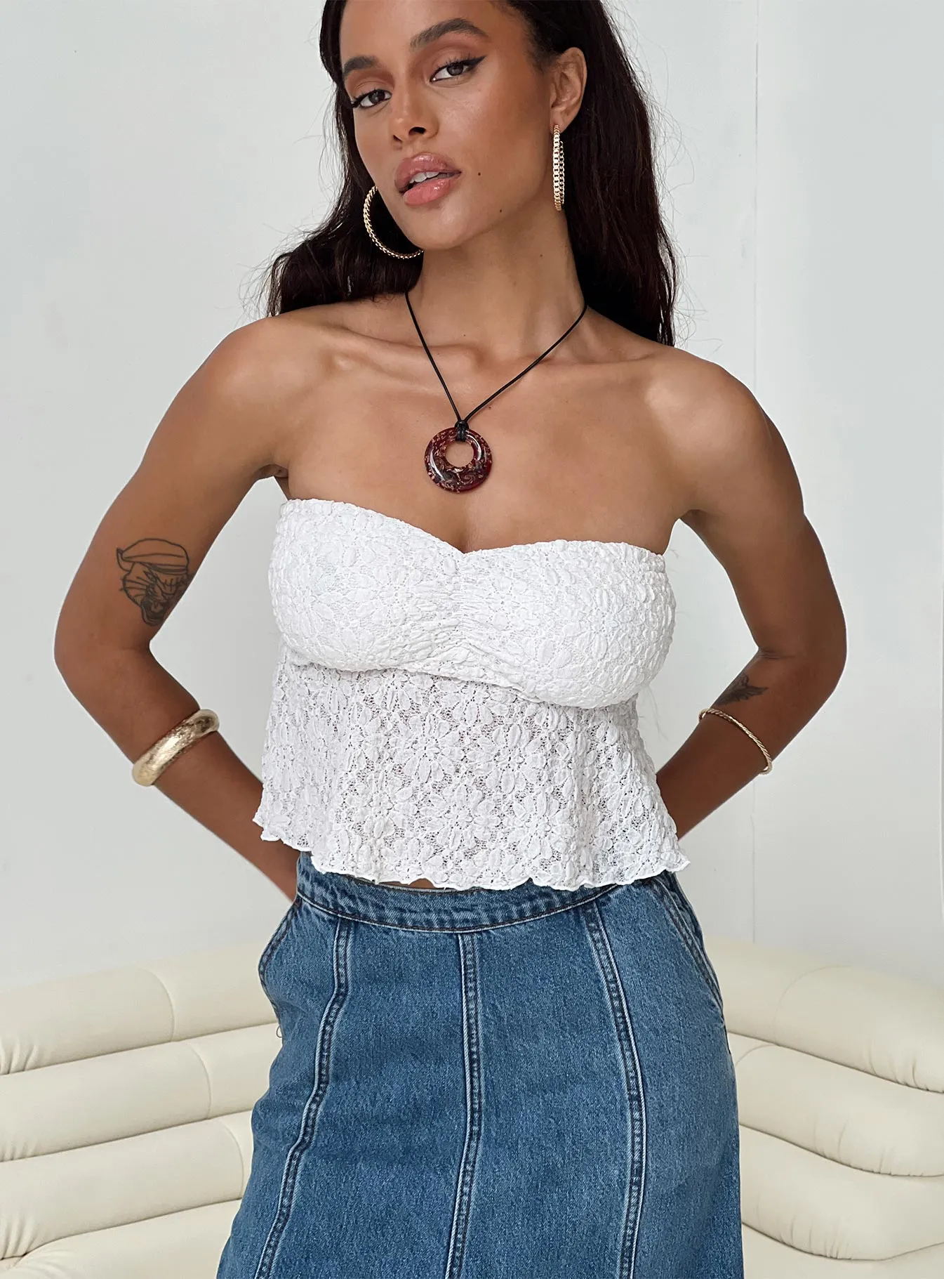 Teien Strapless Top White