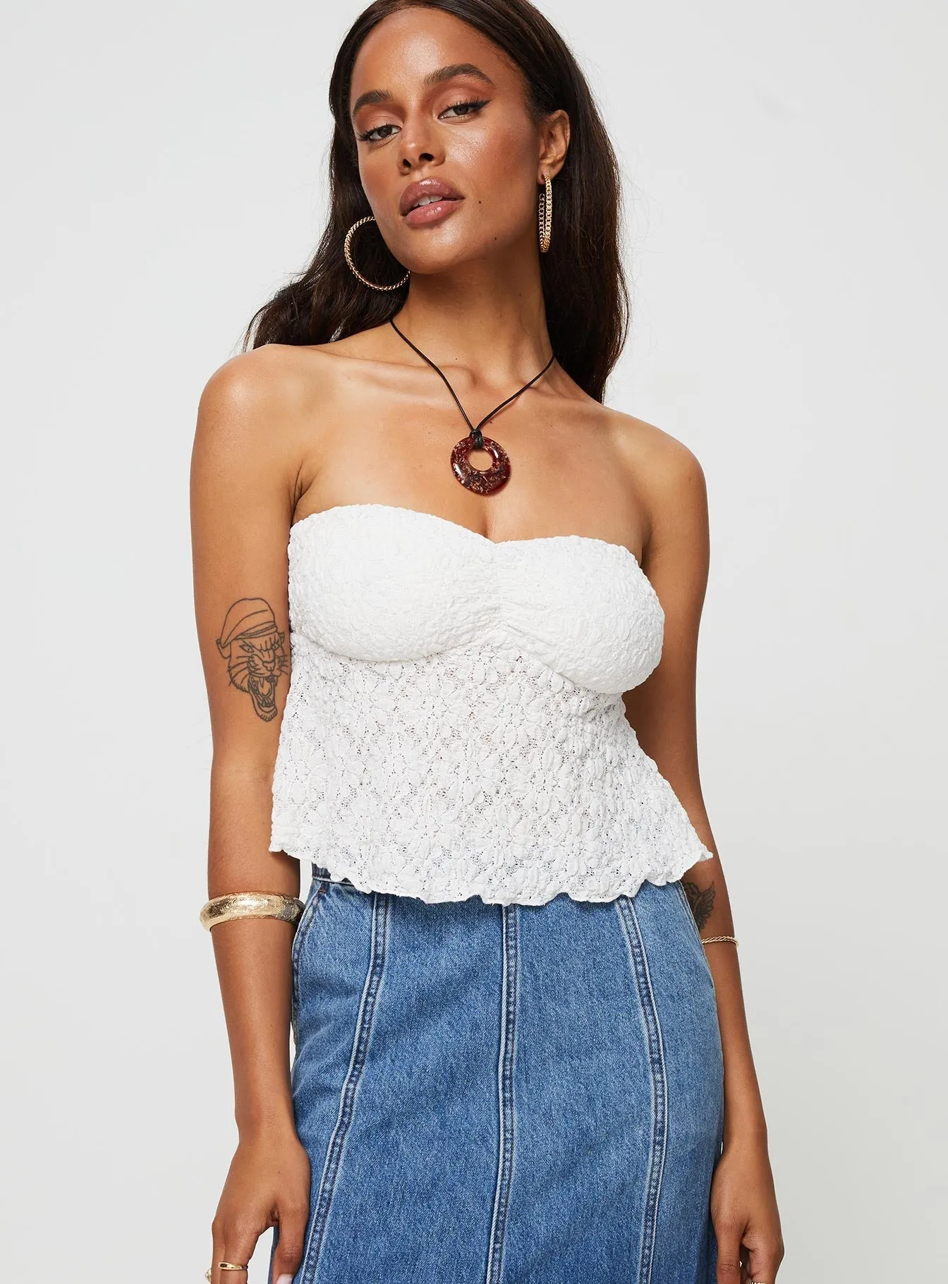 Teien Strapless Top White