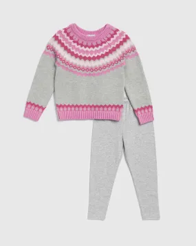 Toddler Girl Fair Isle Fun Sweater Set