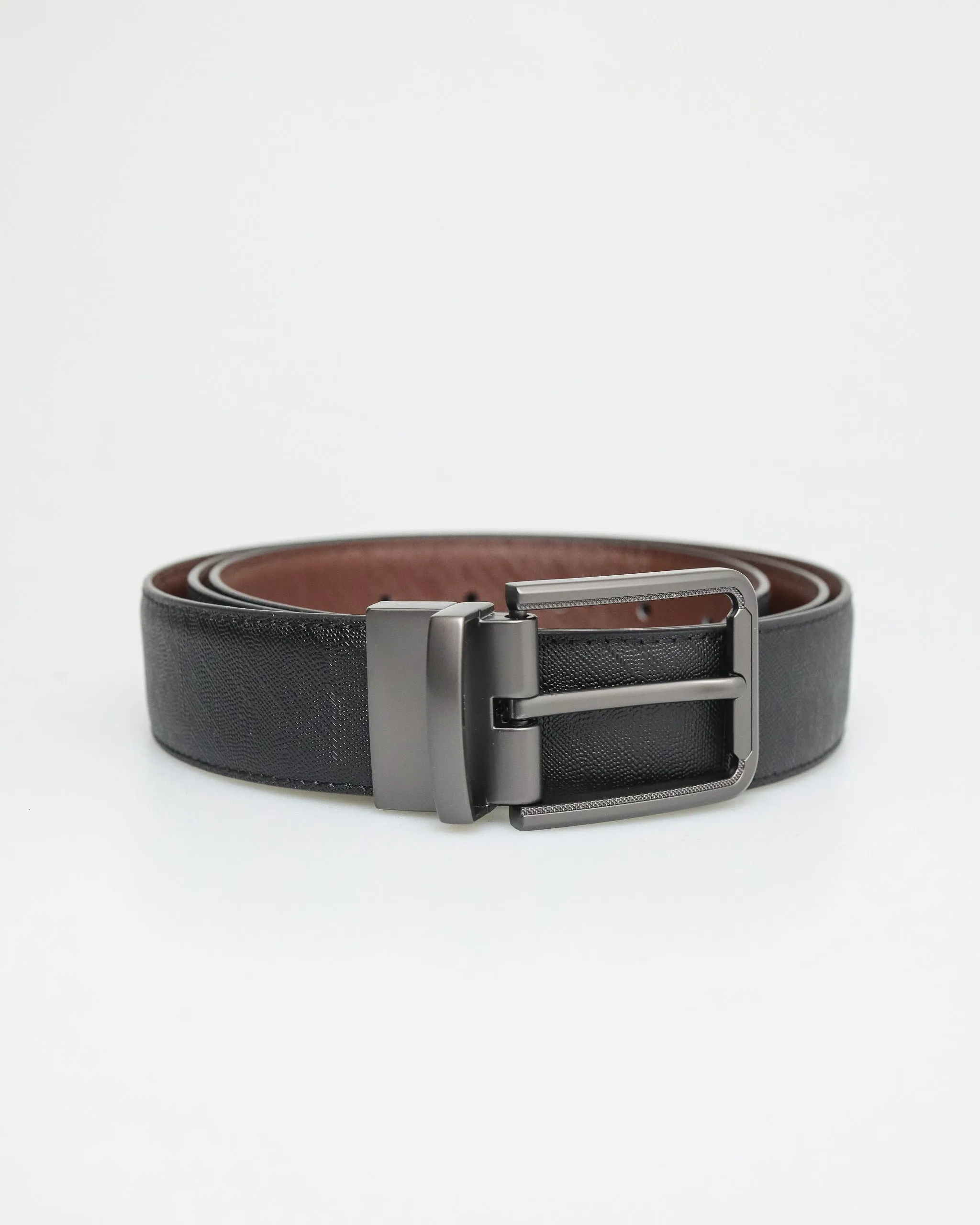 Tomaz AB137 Men's Split Leather Belt (Black/Brown)