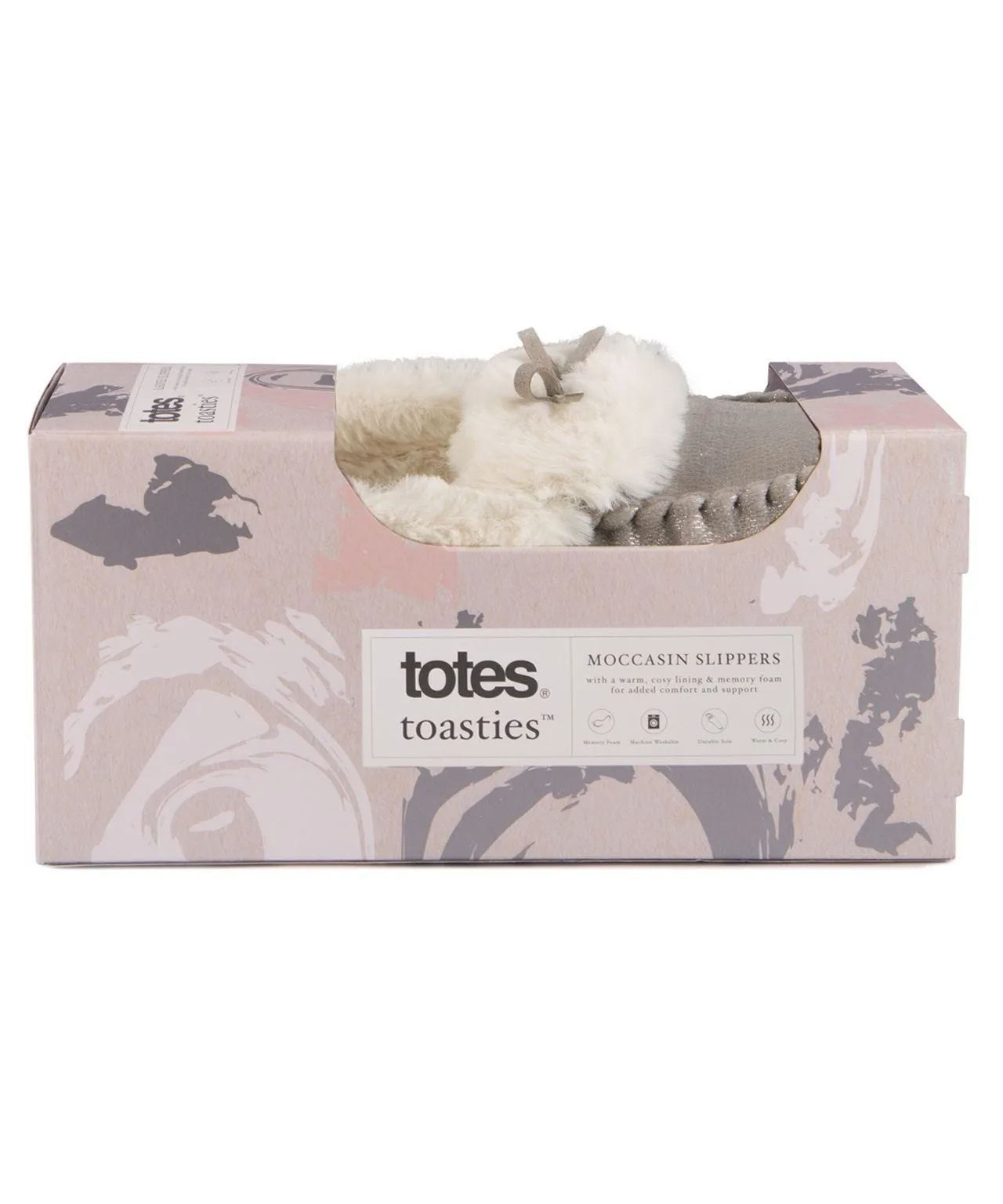 Totes Ladies Sparkle Moccasin Slippers