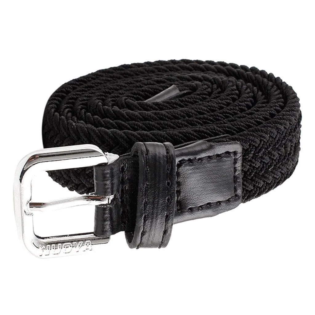 Unisex Canvas Waist Casual Black Belt Double Rings Buckle Belts