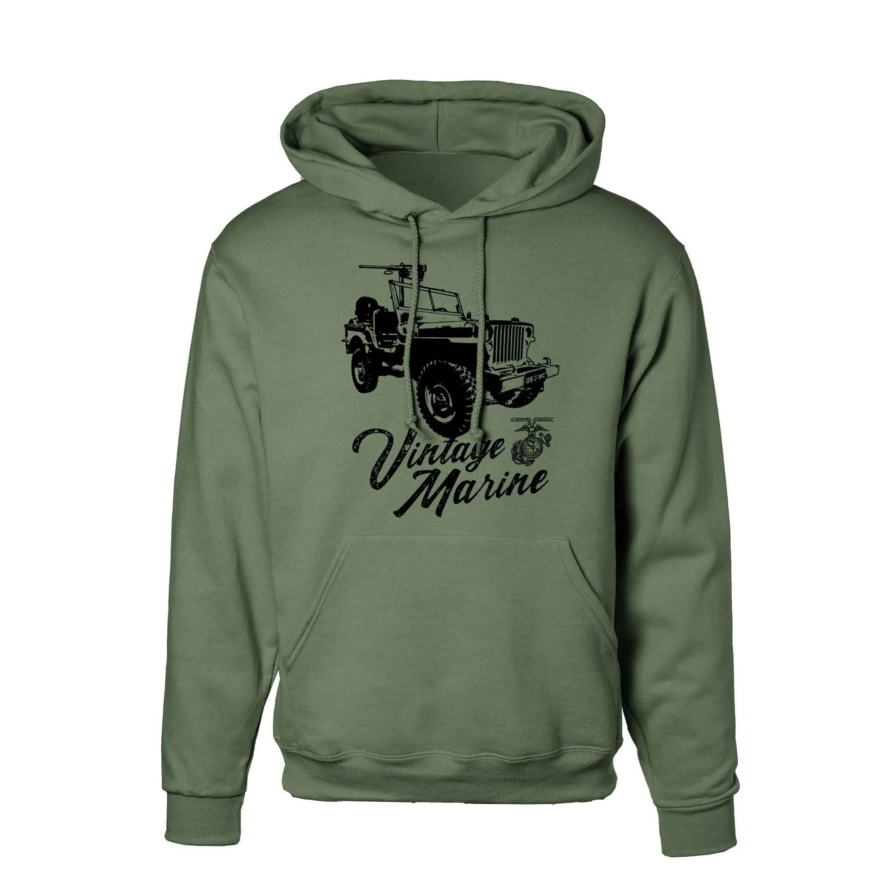 Vintage Marine Jeep Hoodie