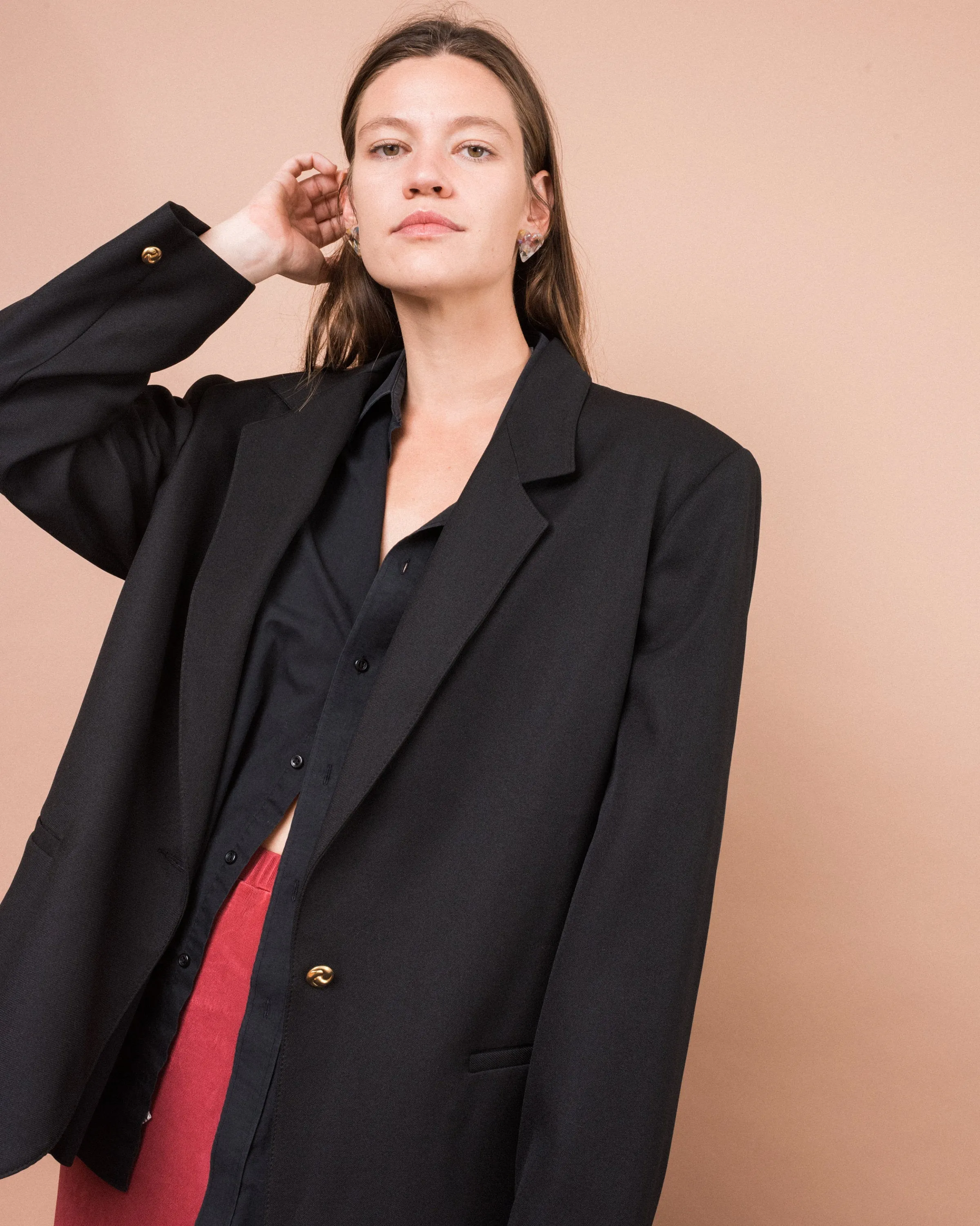 Vintage Oversized Black Blazer (S/M)