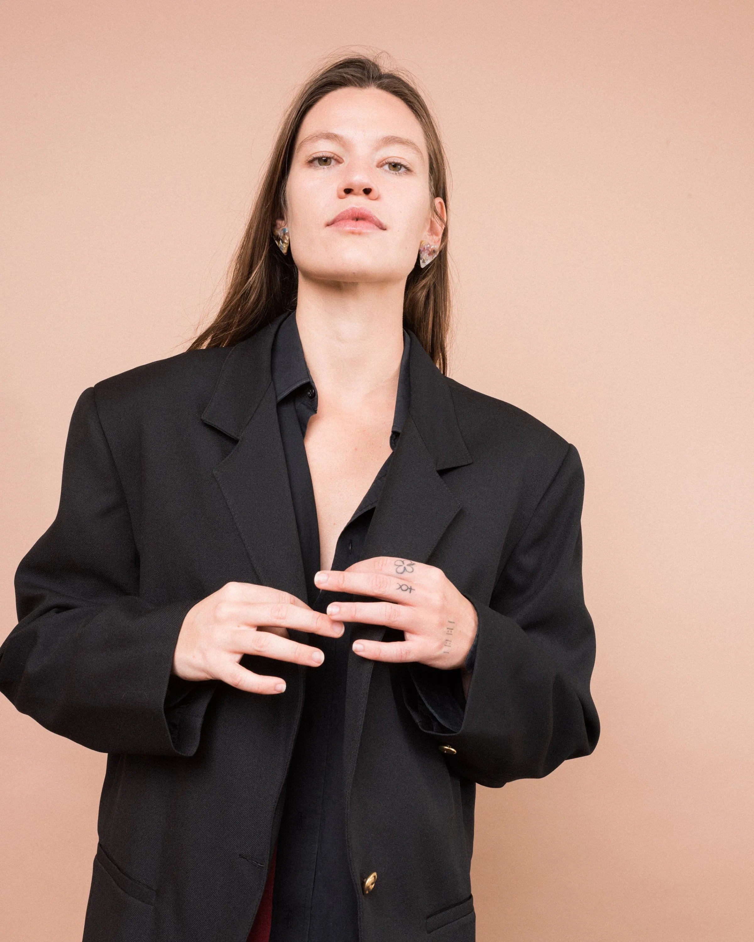 Vintage Oversized Black Blazer (S/M)