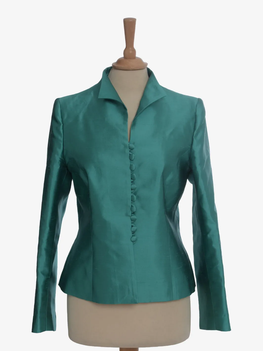 Vintage Silk Emerald Green Blazer