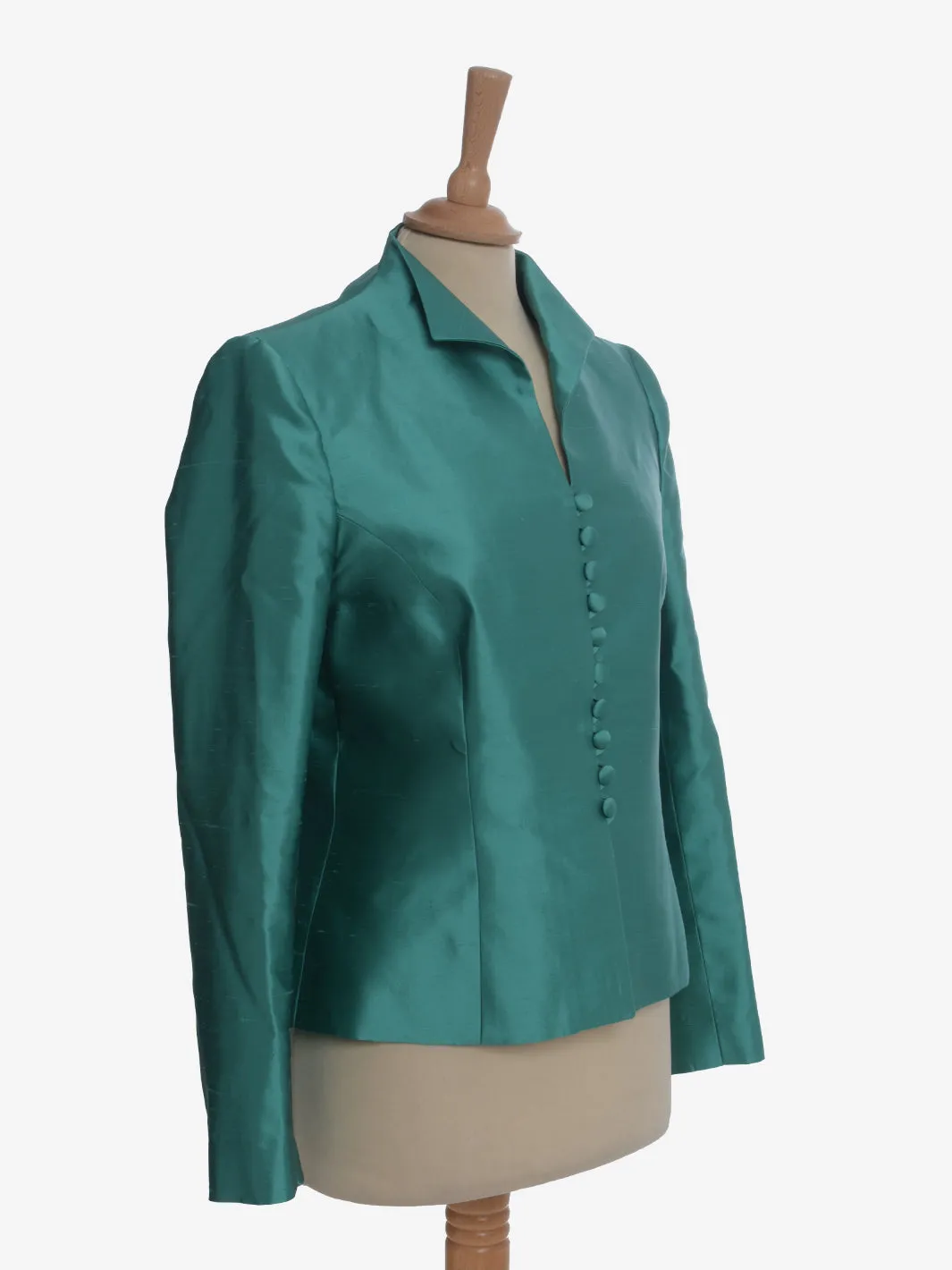 Vintage Silk Emerald Green Blazer