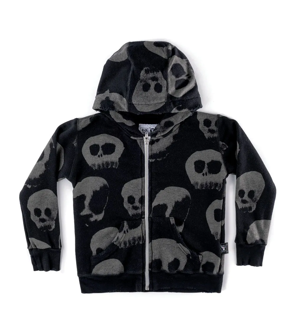 water skull zip hoodie