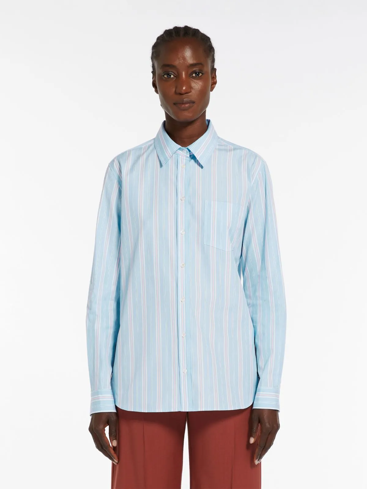 Weekend Max Mara Bahamas Stripe Shirt in Sky Blue