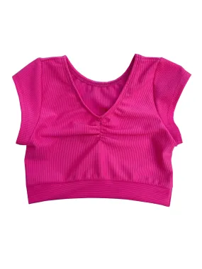 Whitney Deal Dancewear - Pink Ribbed Crop  | Dancewear for Girls: 7/8