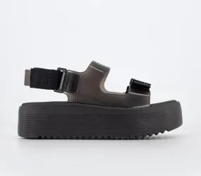 Womens Melissa Brave Papete Platform Sandals Black