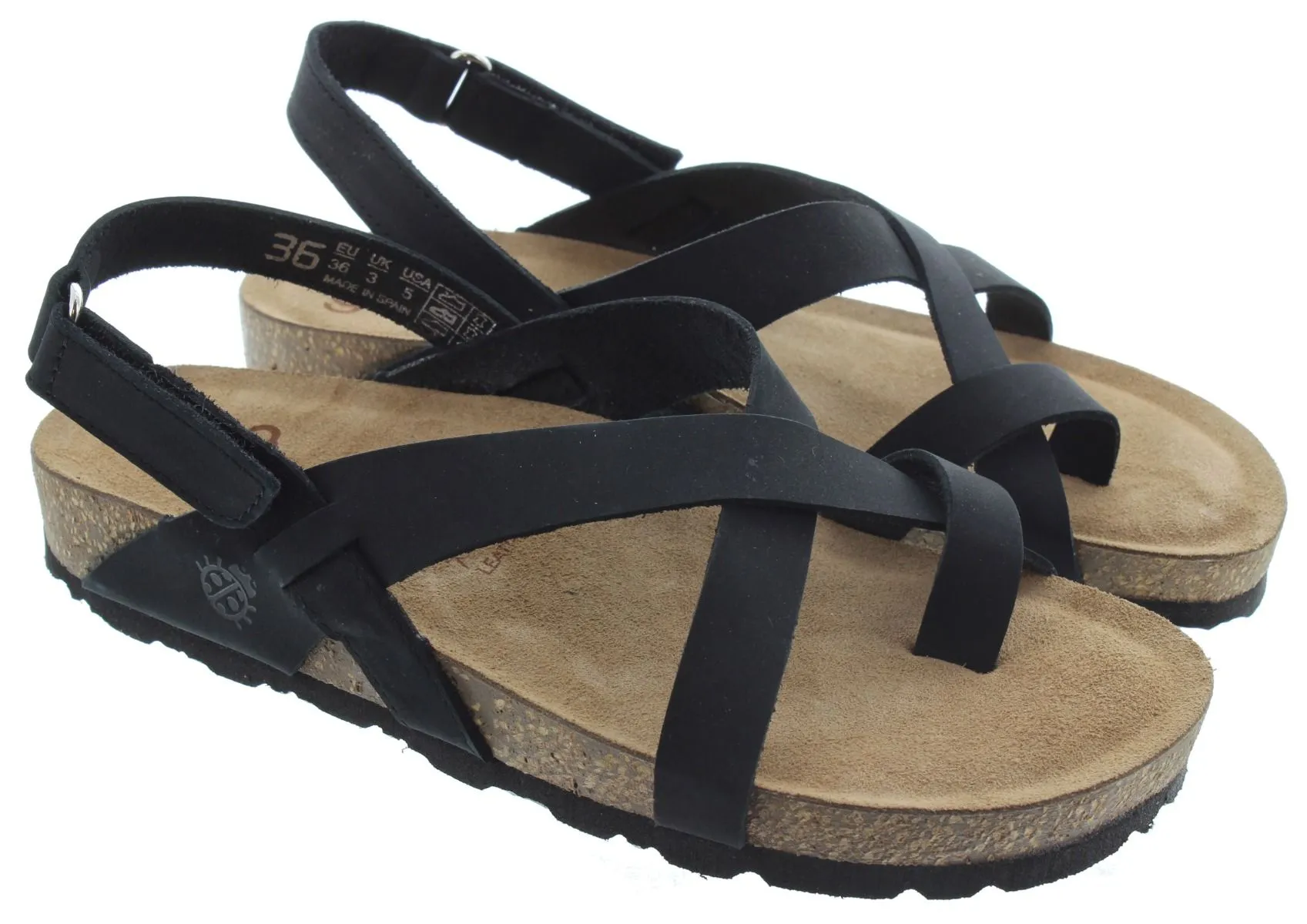 YOKONO Ladies Jerba 718 Toe Post Sandals In Black