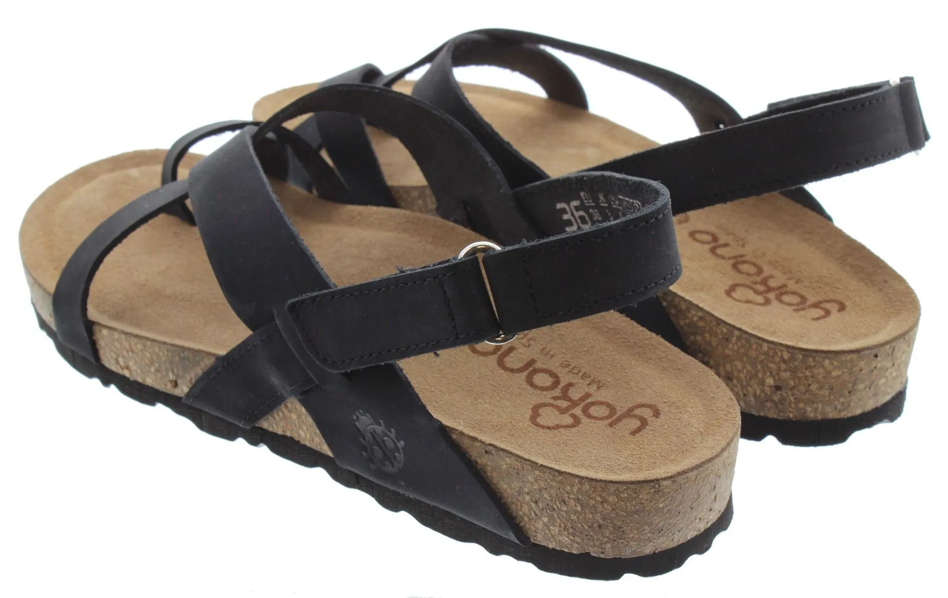 YOKONO Ladies Jerba 718 Toe Post Sandals In Black