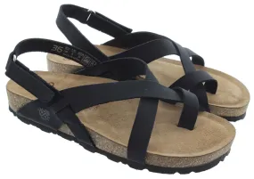 YOKONO Ladies Jerba 718 Toe Post Sandals In Black