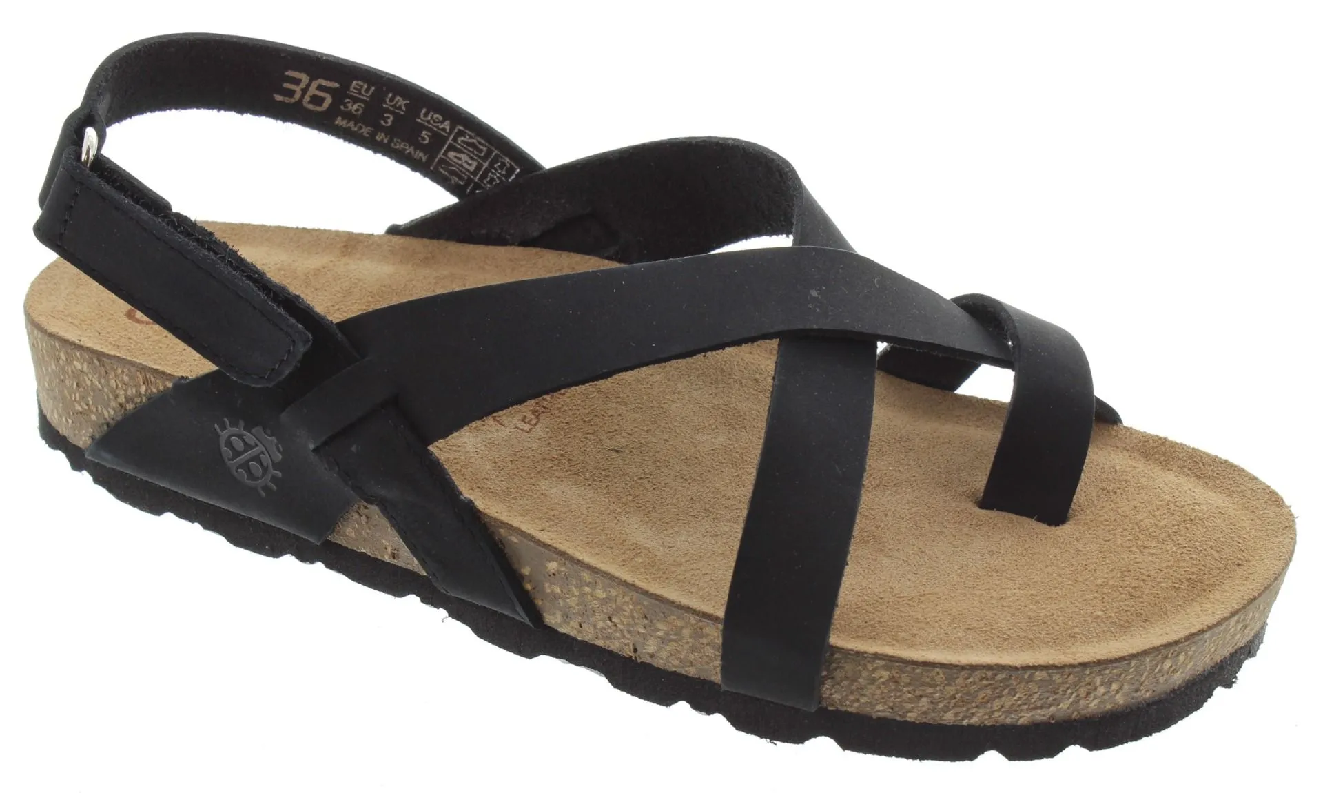 YOKONO Ladies Jerba 718 Toe Post Sandals In Black