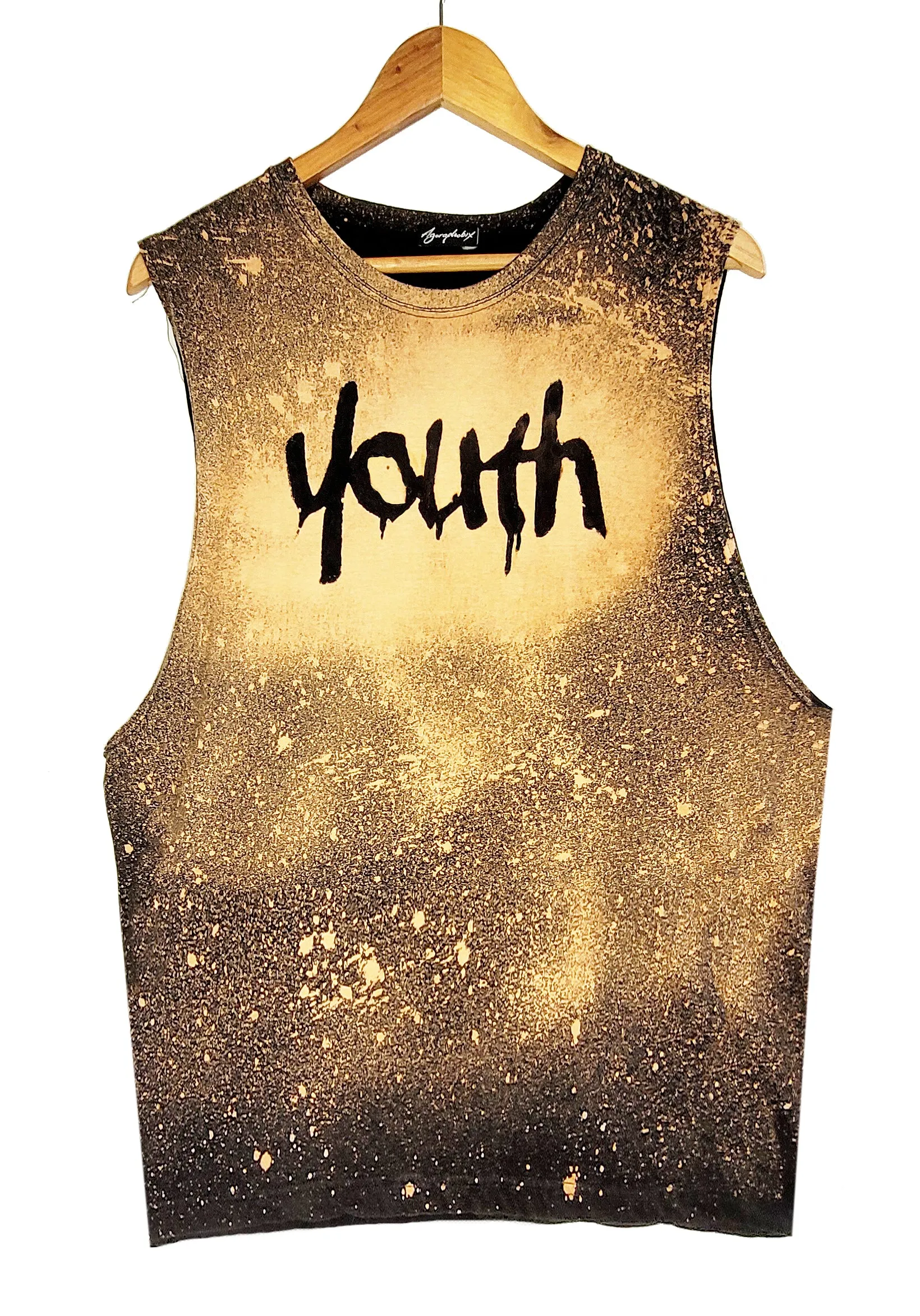 Youth bleached splatter muscle tank top | Relaxed fit Unisex