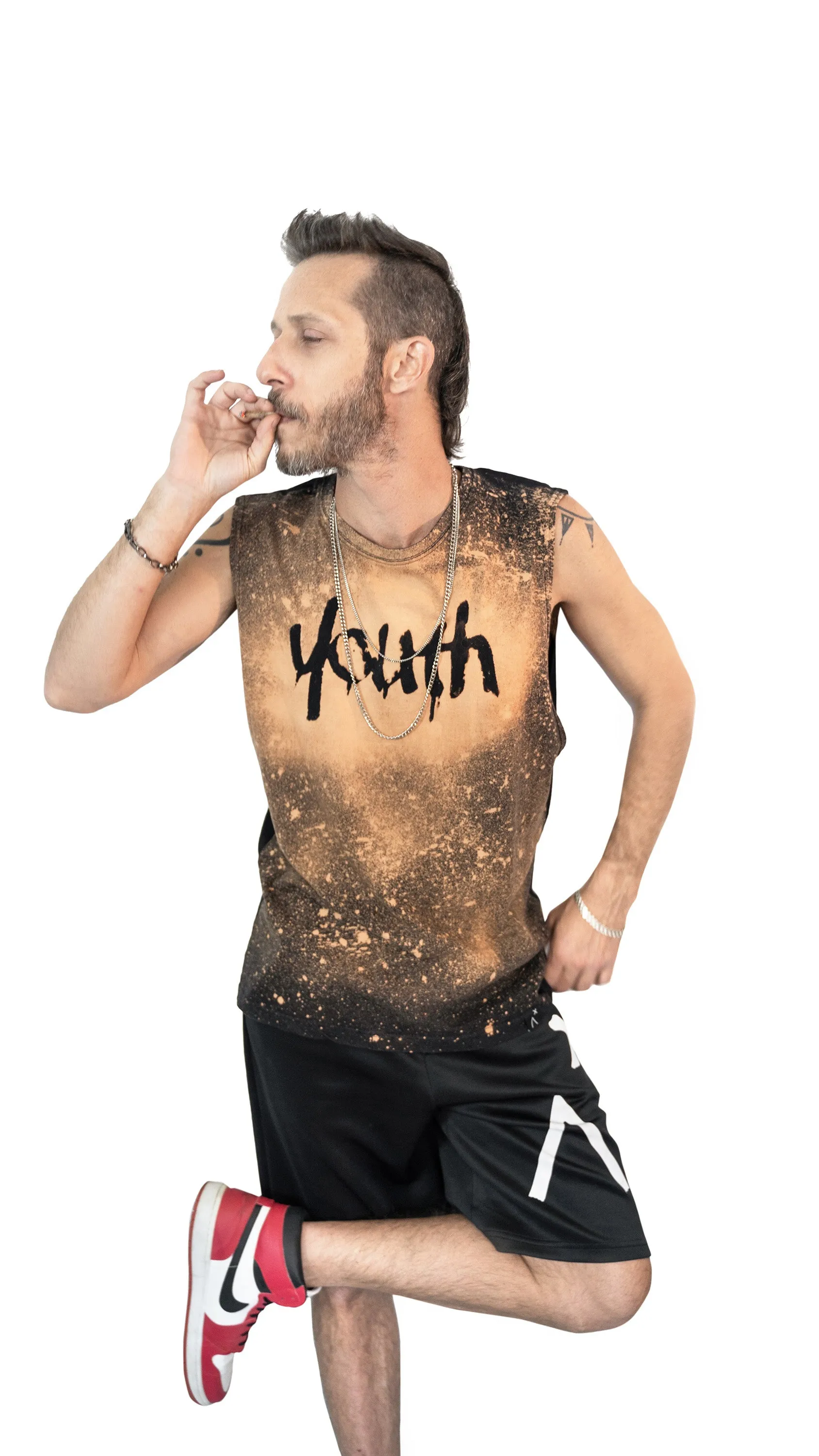 Youth bleached splatter muscle tank top | Relaxed fit Unisex