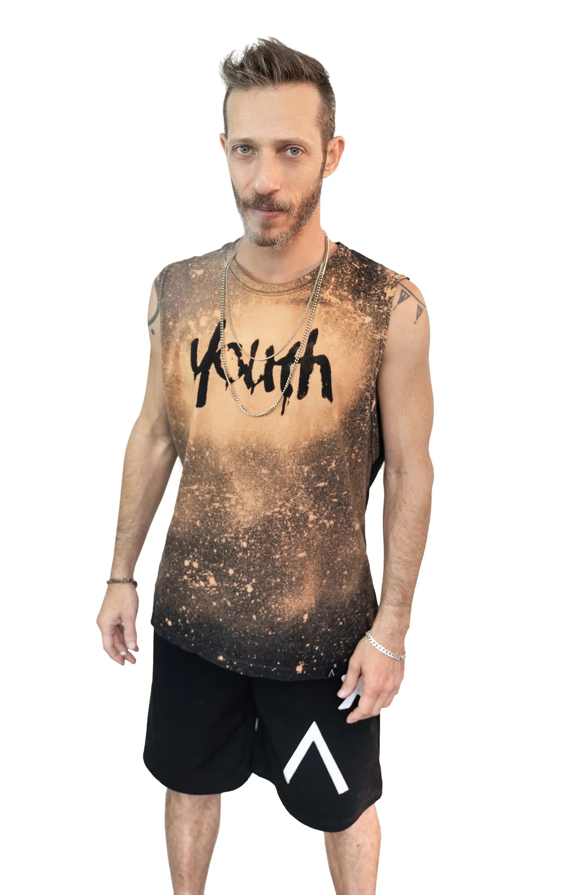 Youth bleached splatter muscle tank top | Relaxed fit Unisex